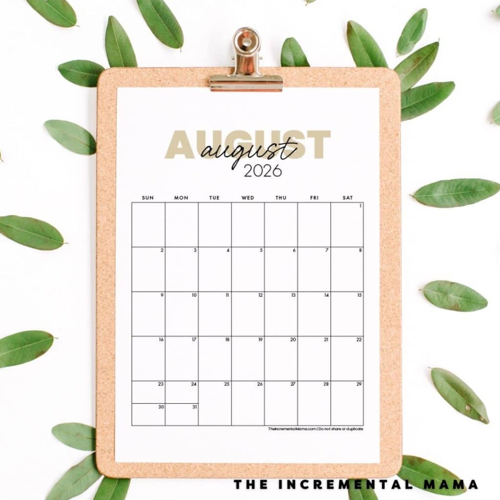 Free Printable 2026 Monthly Calendar January December PDFs The Incremental Mama